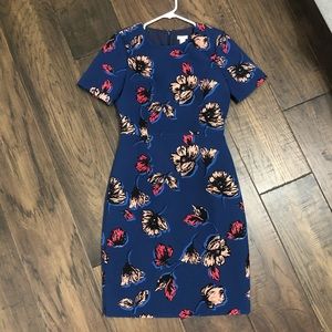 J crew floral sheath dress size 2